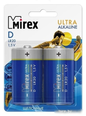 Батарейки Mirex LR20 D Алкалайн 2 шт 23702-LR20-E2 
