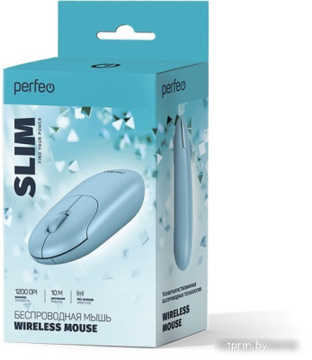 Мышь Perfeo Slim (голубой) 
