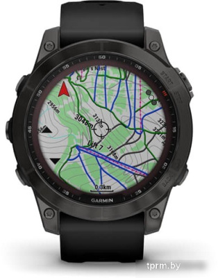 Умные часы Garmin Fenix 7 Sapphire Solar 47 мм (серый карбон/черный) 