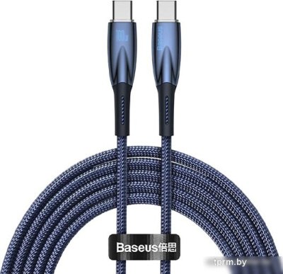 Кабель Baseus Glimmer Series Fast Charging Data Cable USB Type-C - Type-C 100W CADH000703 (1 м, синий) 