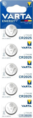Элементы питания Varta Lithium CR2025 3V 6025229405 (5шт) 