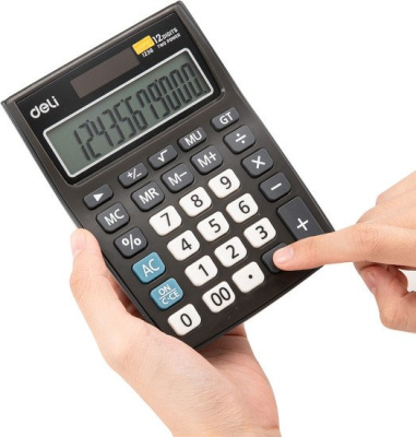 Бухгалтерский калькулятор Deli E1238black 