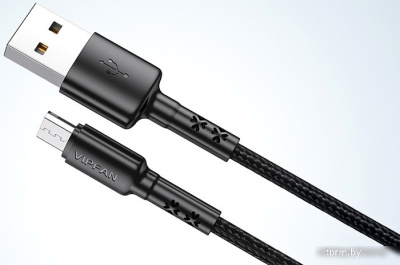 Кабель Vipfan X02 USB Type-A - microUSB (1.8 м, черный) 