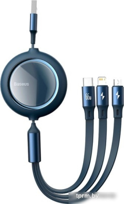 Кабель Baseus CAMLC-MJ03 USB-A - USB Type-C/microUSB/Lightning (1.2 м, синий) 