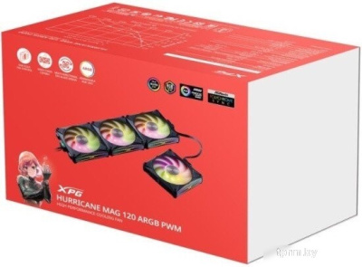 Комплект вентиляторов для корпуса с контроллером ADATA XPG Hurricane MAG 120 ARGB PWM (черный) 