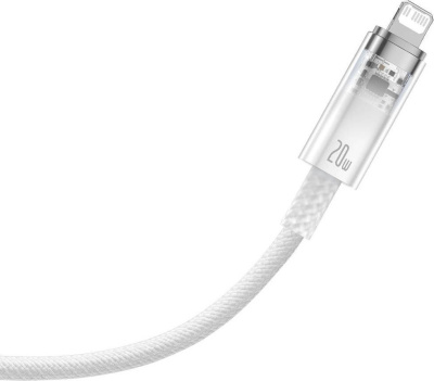 Кабель Baseus Explorer Series Fast Charging Cable with Smart Temperature Control 20W USB Type-C - Lightning (1 м, белый) 