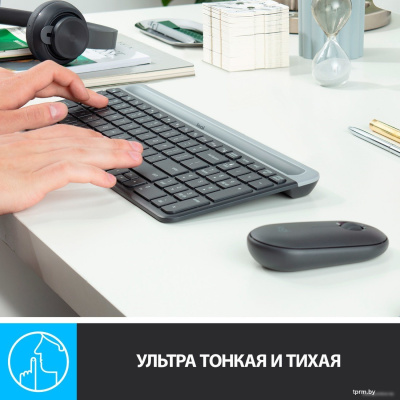 Офисный набор Logitech MK470 Slim Wireless Combo 920-009204 (графитовый) 