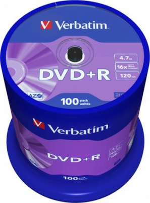 DVD+R диск Verbatim 4.7Gb 16x 43551 (100 шт.)