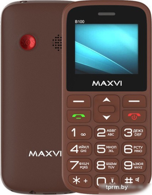 Кнопочный телефон Maxvi B100 (коричневый) 