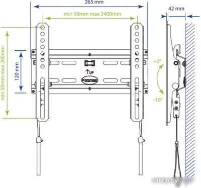 Кронштейн Kromax FLAT-6 (черный) 