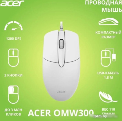 Мышь Acer OMW300 (белый) 