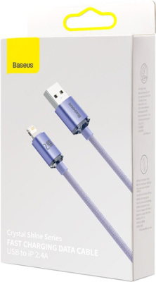 Кабель Baseus Crystal Shine USB Type-A - Lightning (1.2 м, фиолетовый)