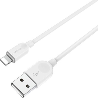 Кабель Borofone BX14 USB Type-A - Lightning (2 м, белый) 