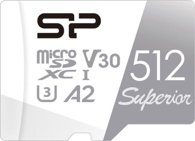 Карта памяти Silicon-Power Superior microSDXC SP512GBSTXDA2V20SP 512GB (с адаптером) 