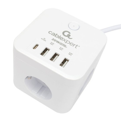 Сетевой фильтр Cablexpert CUBE-3-CU3-W-1.5 