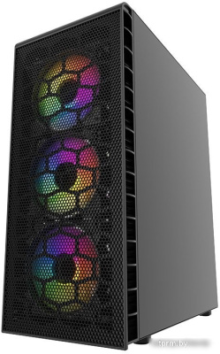 Корпус Powercase Mistral Z4С Mesh LED (черный) 