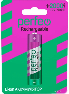 Аккумулятор Perfeo 18650 2000mAh/1BL 3.7V (защита) 