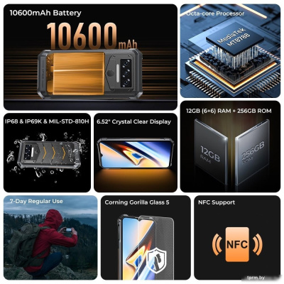 Oukitel WP38 6GB/256GB (черный) 