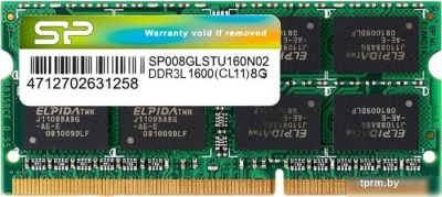 Оперативная память Silicon-Power 8GB DDR3 SO-DIMM PC3-12800 SP008GLSTU160N02 