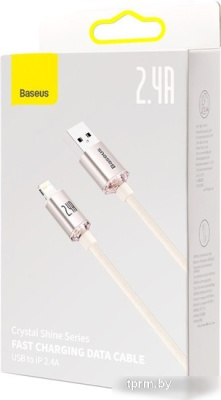 Кабель Baseus Crystal Shine USB Type-A - Lightning (2 м, розовый) 