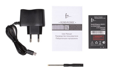 Мобильный телефон F+ R280C (черный/оранжевый) 