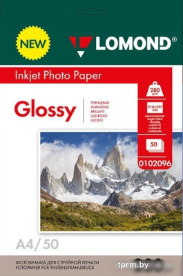 Lomond односторонняя глянцевая А4 280 г/м2 50 л 0102096 