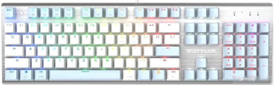 Клавиатура A4Tech Fstyler FS100 Neon (серебристый/голубой) 