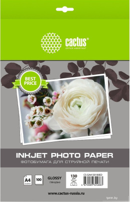 CACTUS Глянцевая A4 130 г/м2 100 листов CS-GA4130100ED 