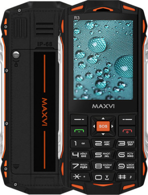 Кнопочный телефон Maxvi R3 (оранжевый)