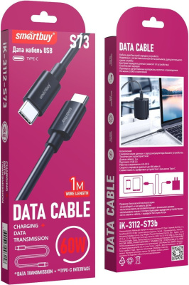 SmartBuy iK-3112-S73b USB Type-C - USB Type-C (1 м, черный) 