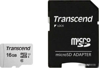 Transcend microSDHC 300S 16GB + адаптер 
