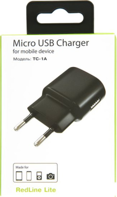 Сетевое зарядное Red Line ТС-1A (черный) 