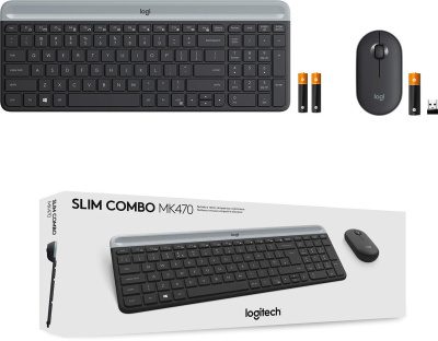 Офисный набор Logitech MK470 Slim Wireless Combo 920-009204 (графитовый) 