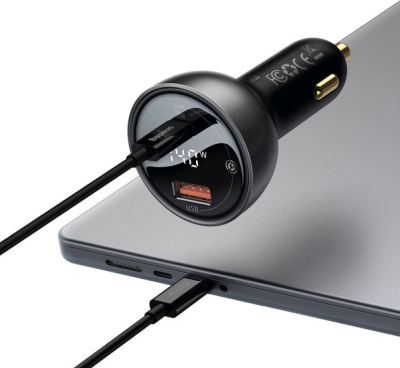 Автомобильное зарядное Baseus Digital Display PD3.1 Dual Fast Charger U+С 140W Set 