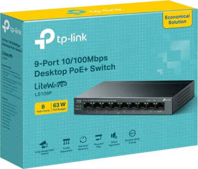 Неуправляемый коммутатор TP-Link LiteWave LS109P V1 