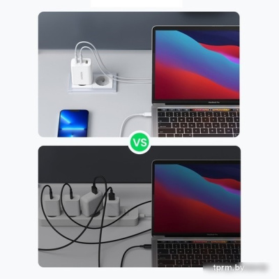 Сетевое зарядное Ugreen CD275 90496 (белый) 