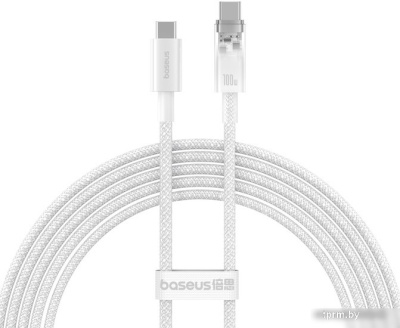 Кабель Baseus Explorer Series Fast Charging with Smart Temperature Control USB Type-C USB Type-C (2 м, белый) 