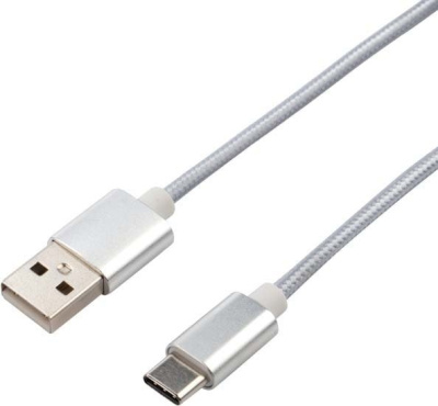 Кабель Rexant 18-1899 USB Type-A - USB Type-C (1 м, серебристый) 