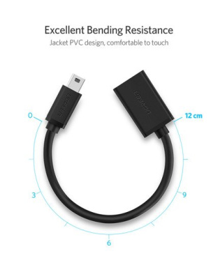 Адаптер Ugreen US249 USB Type-A - miniUSB (0.1 м, черный) 
