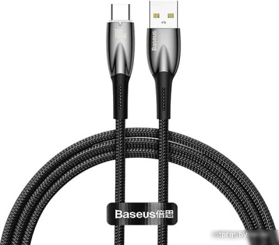 Кабель Baseus Glimmer Series Fast Charging Data Cable USB Type-A - Type-C 100W CADH000401 (1 м, черный) 