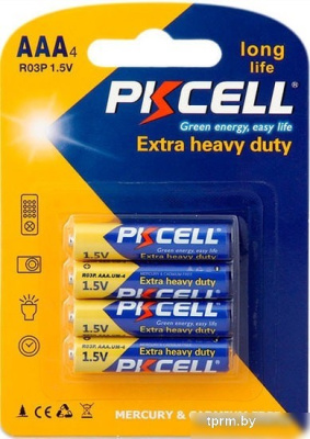 Батарейки PKCELL Extra Heavy Duty Battery R03P AAA 4 шт. 