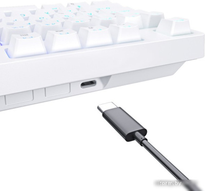 Клавиатура Royal Kludge RK87 RGB (белый, RK Red) 