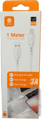Кабель Vipfan X05 USB Type-A - Lightning (1 м, белый) 