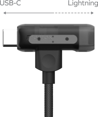 Кабель Momax DL56D 1-Link Flow Duo USB Type-C - Lightning/USB Type-C (1.5 м, черный) 