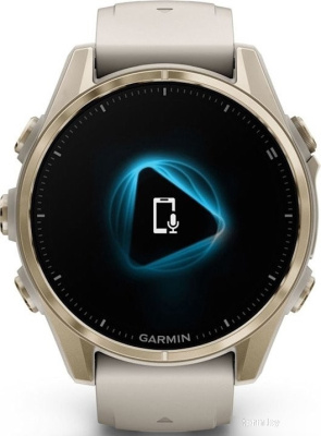 Умные часы Garmin Fenix 8 Sapphire 43мм (золотистый, дымчато-серый ремешок) 