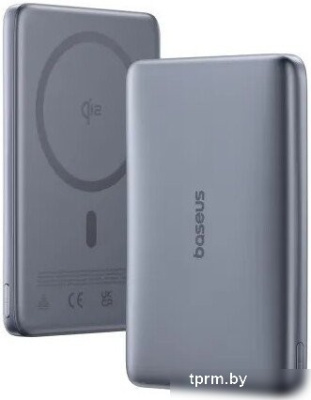 Внешний аккумулятор Baseus PicoGo AM41 Ultra-Slim Qi2 Magnetic Power Bank 10000mAh (серый) 