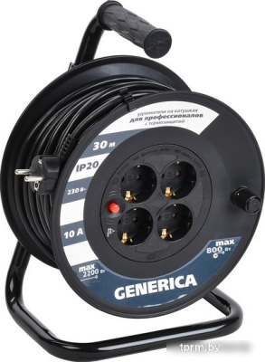 Удлинитель Generica УК30 WKP10-10-04-30-G (30 м, черный) 