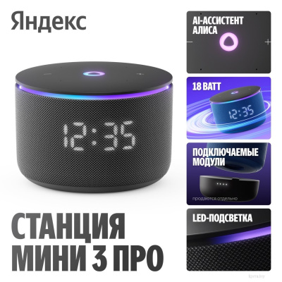 Умная колонка Яндекс Станция Мини 3 Про (черный) 