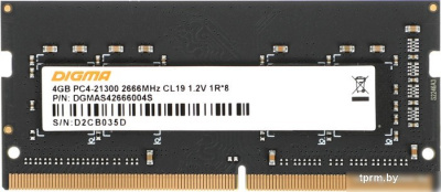 Оперативная память Digma 4ГБ DDR4 SODIMM 2666 МГц DGMAS42666004S 
