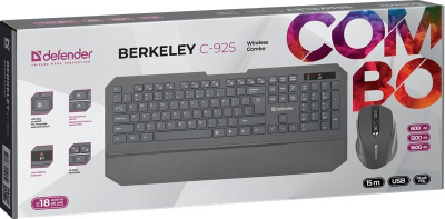 Мышь + клавиатура Defender Berkeley C-925 Nano 